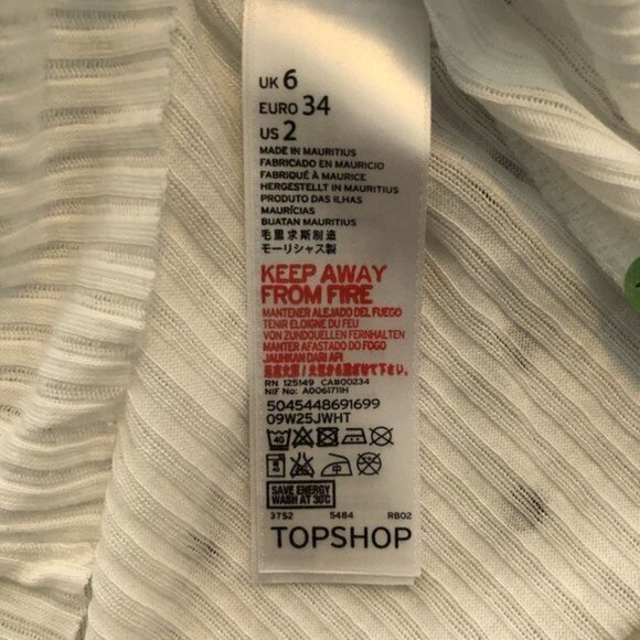 TopShop Crop Top Shirt Fitted Stretch Short Sleeve Casual NWT - Picture 6 of 10